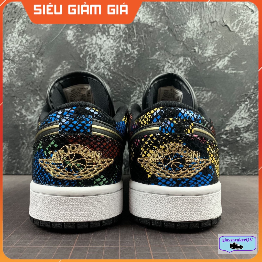 Giày thể thao Air Jordan 1 Low Multicolor S.nakeskin   cổ thấp siêu đẹp dành cho nam nữ