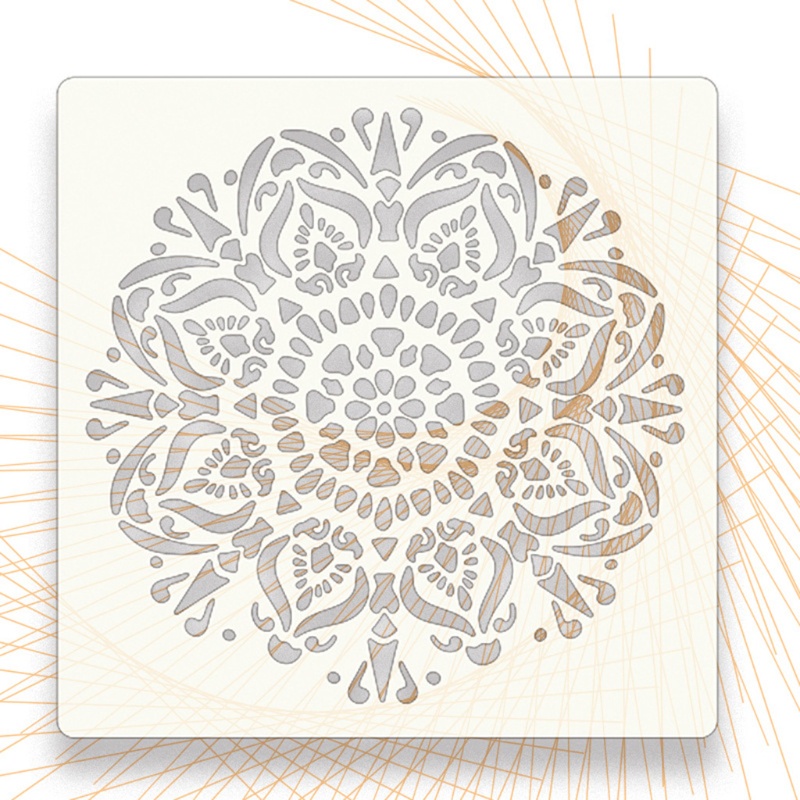 WMMB 8 Pcs Mandala Hollowed Out Painting Template 8 Different Types Design 12x12 Inch