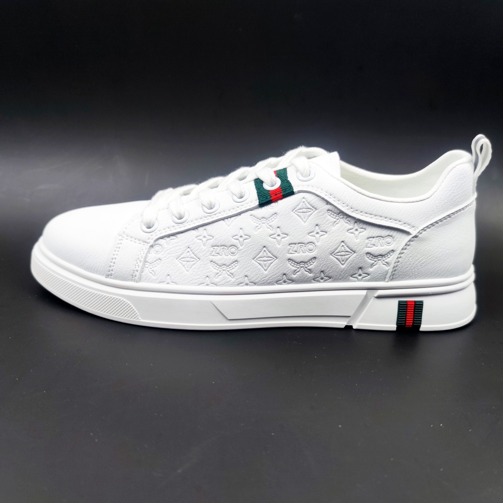 Giày Thể Thao Sneaker Thời Trang Nam Da Thật Màu Trắng Hot Trend 2022