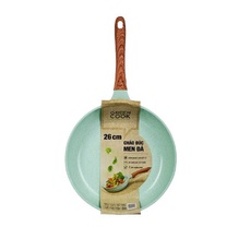 Chảo đúc đáy từ chống dính men đá ceramic xanh ngọc Green Cook GCP06 size 20-24-26-28 cm