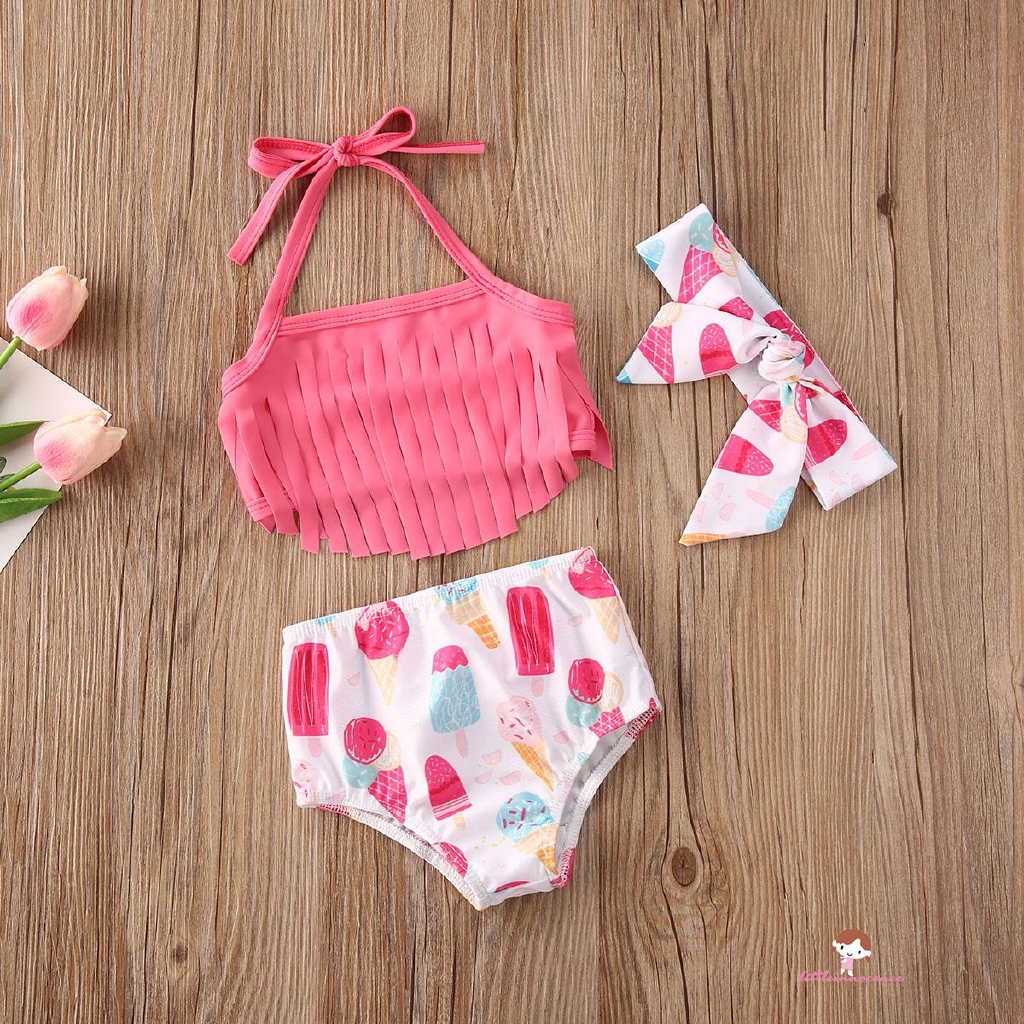 Bộ Đồ Bơi Bikini In Hoa Cho Bé Gái Từ 0-3 Tuổi