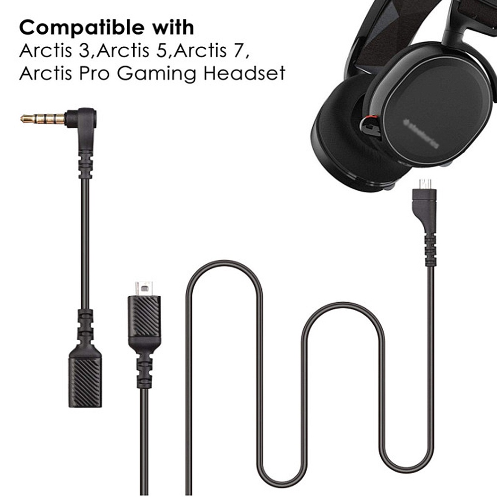 Dây cáp âm thanh và chuyển đổi FAAEAL thay thế nâng cấp cho tai nghe chơi game SteelSeries Arctis 3/ Prime/ 5/ 7/ Pro