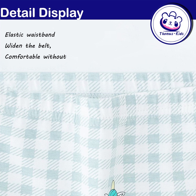 [THOMAS KIDS] Set 5 Quần Lót Boxer Cotton Họa Tiết Kỳ Lân Hoạt Hình Cho Bé Gái 3-12 Tuổi