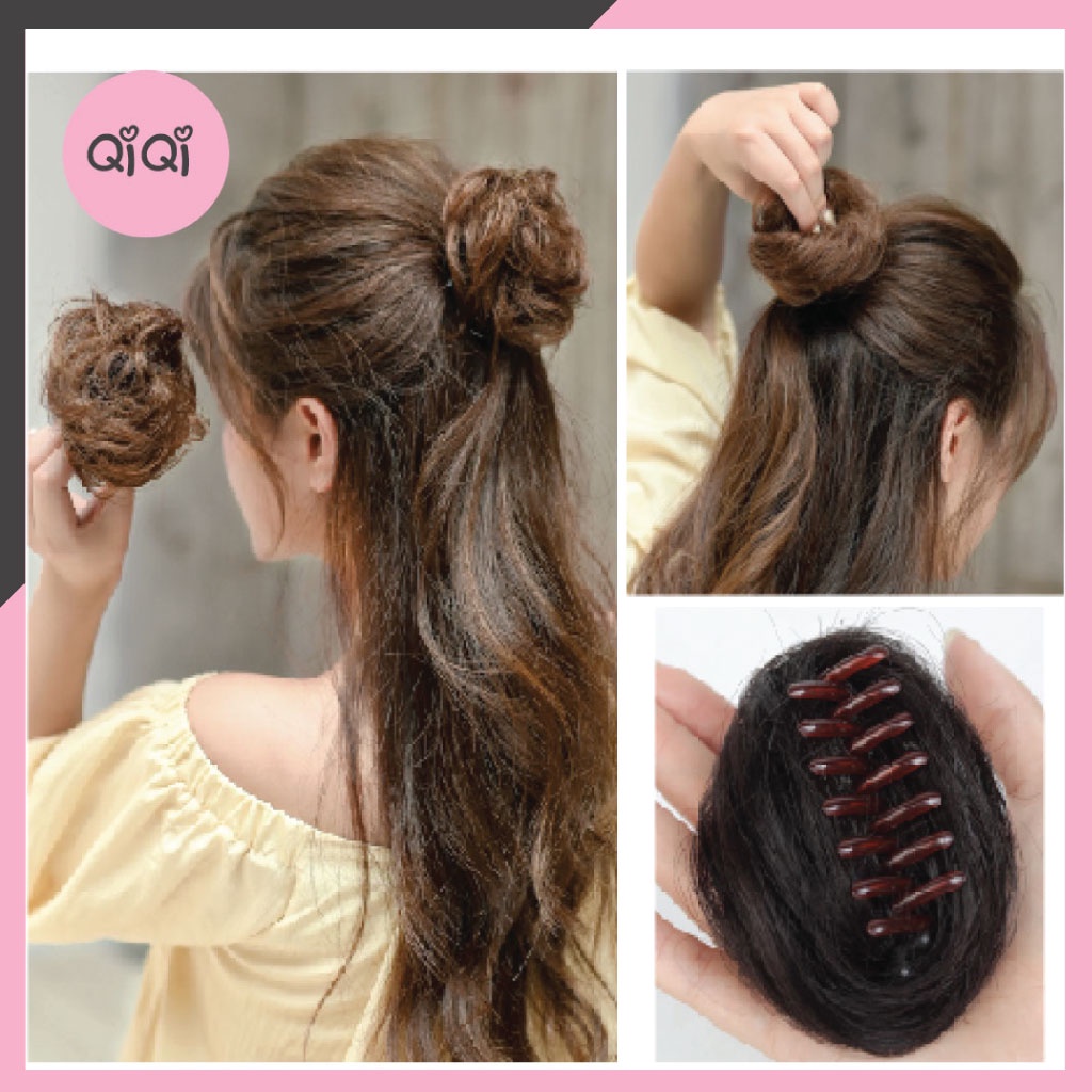 Búi Tóc Giả Kẹp Càng Cua Thời Trang QiQiShop