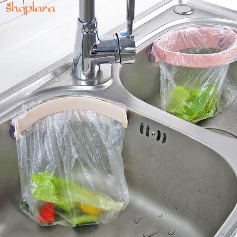 Closable Kitchen Sink Garbage Sucker Clip Garbage Bag Rack Sink Trash Holder