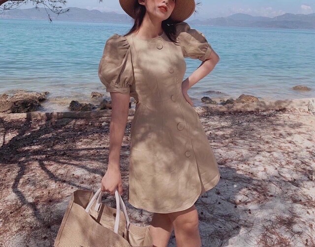 ĐẦM BASIC CÚC TO MÀU DA- HIN DRESS T170 | BigBuy360 - bigbuy360.vn