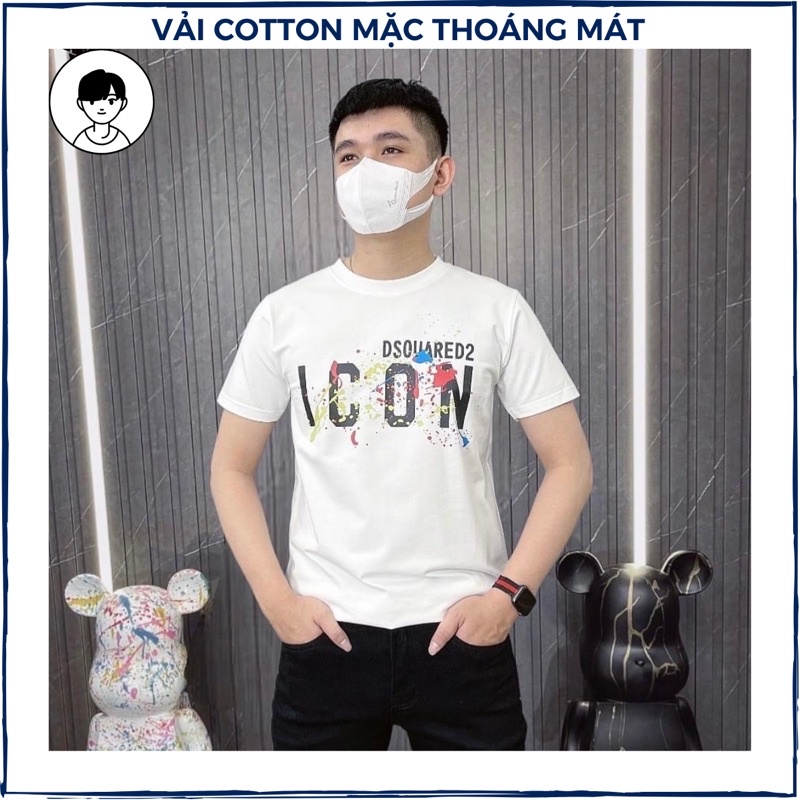 Áo thun nam cổ tròn, áo phông nam phối in hình form ôm dáng chuẩn chất vải cotton thoáng mát