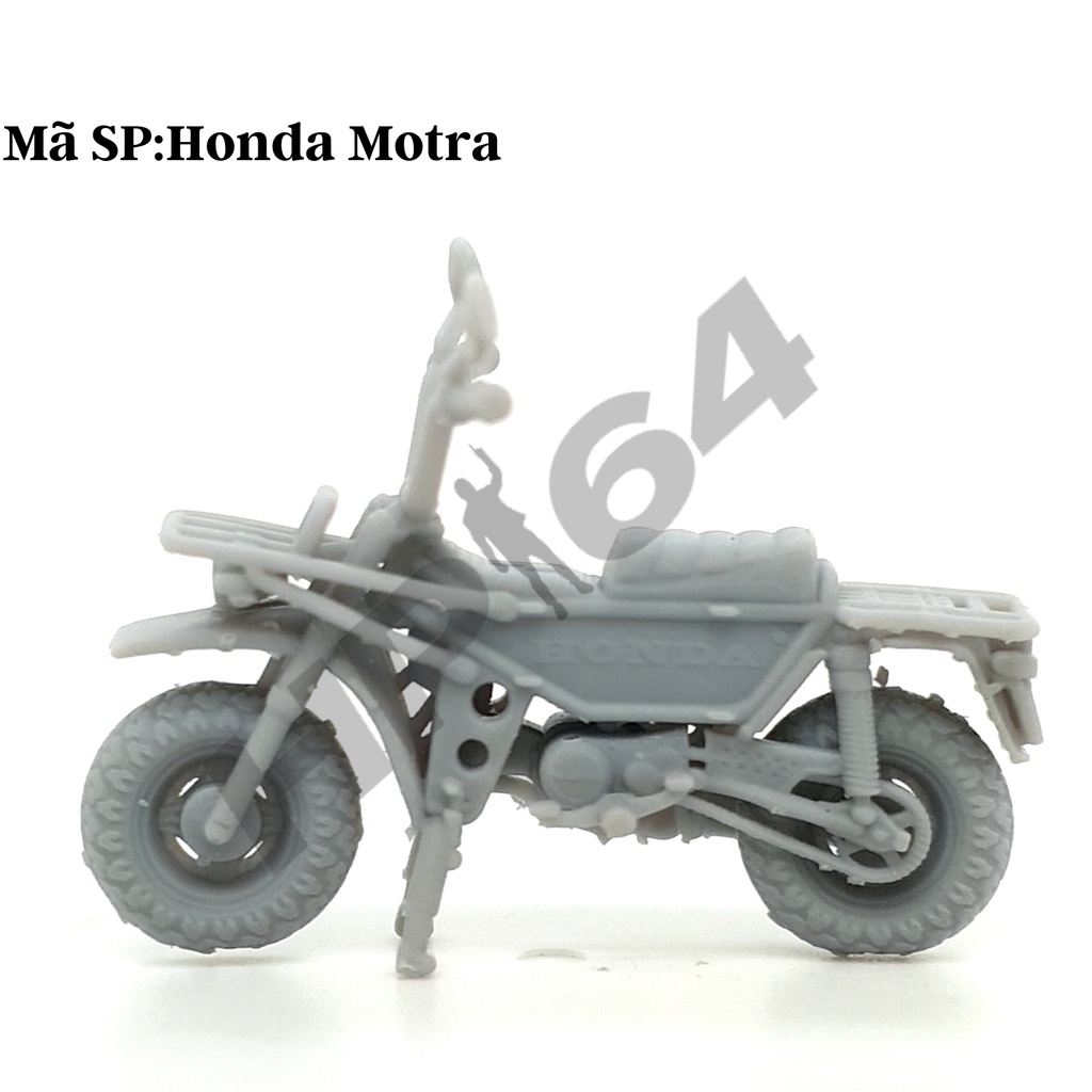 Mô hình xe mô tô thô chưa sơn tỉ lệ 1/64 Honda Motra