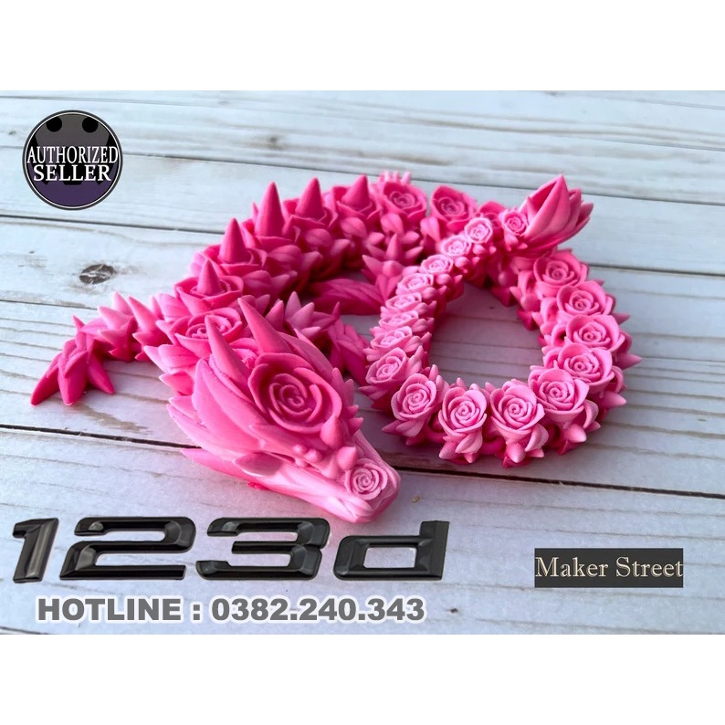Mô Hình Rồng Rose Dragon cử động khớp linh động bằng công nghệ in 3D trang trí nhà cửa, phong thủy