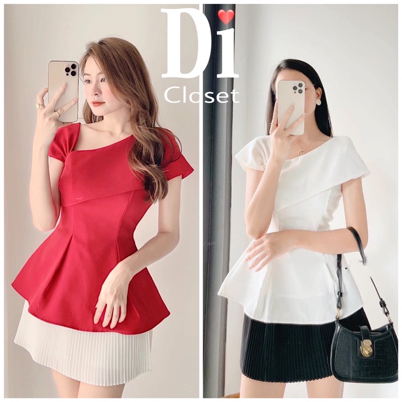 ÁO LỆCH VAI VÀ CHÂN VÁY DẬP LY - HÌNH THẬT SHOP CHỤP