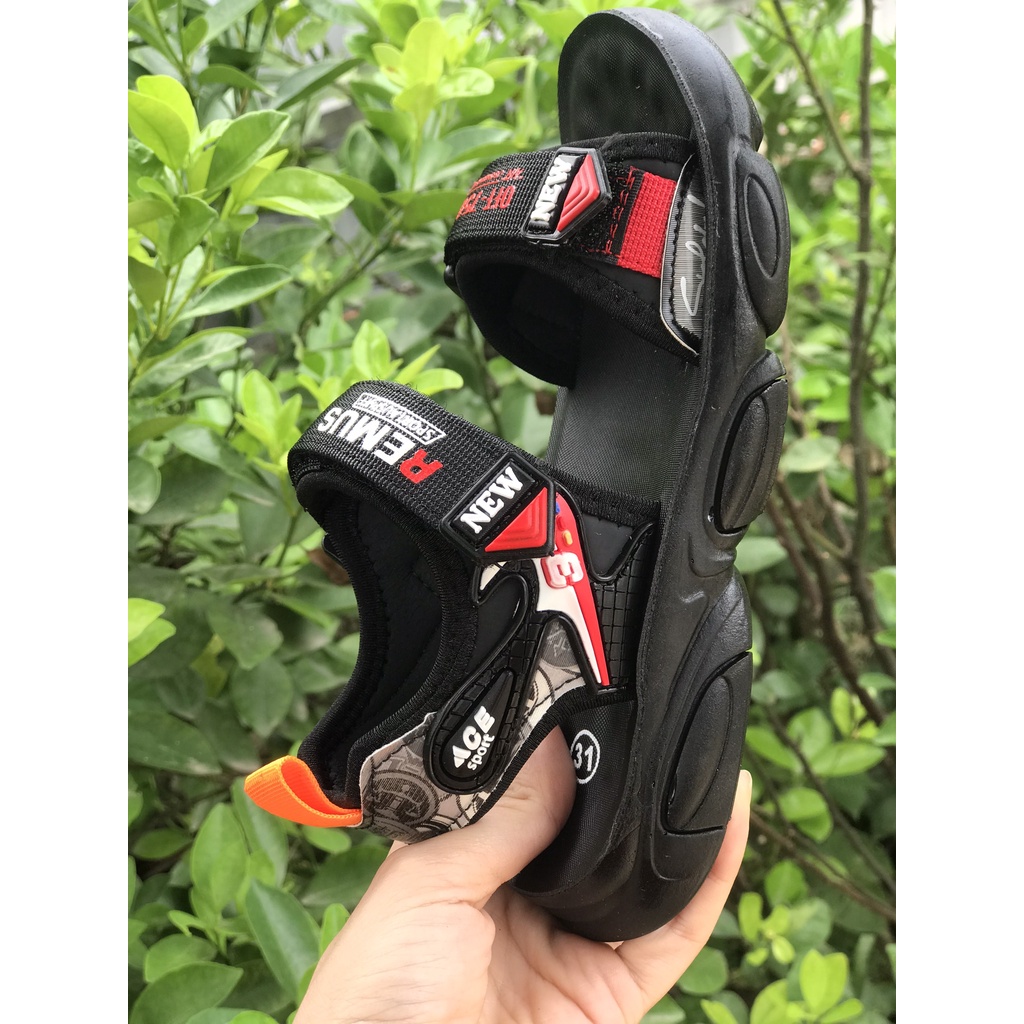 sandal bé trai dép quai hâu cho bé đi học đi chơi size đại  mũi tên quai vải êm chân khâu đế bền QCCC nội địa 21A11