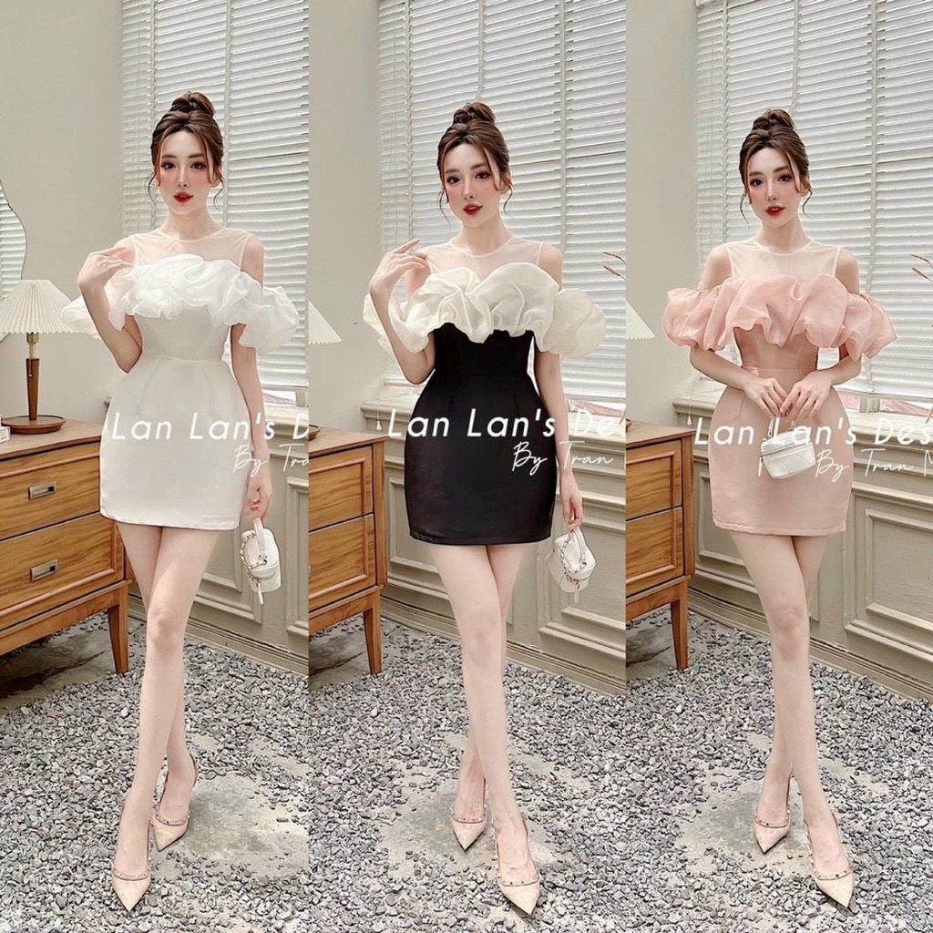 Đầm Váy Trễ Vai Bồng Bềnh Màu Sắc Tươi Trẻ Phù Hợp Cho Nàng Đi Chơi Đi Tiệc Sang Chảnh Thời Trang Nữ Xm Minh Phúc