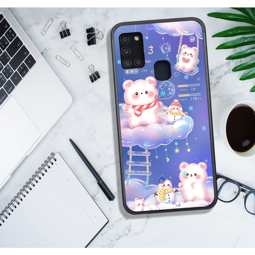 ỐP LƯNG SAMSUNG A21S - M21 - M30S - M31 , IN HÌNH GẤU NÂU CHOCOLATE ĐÁNG YÊU.