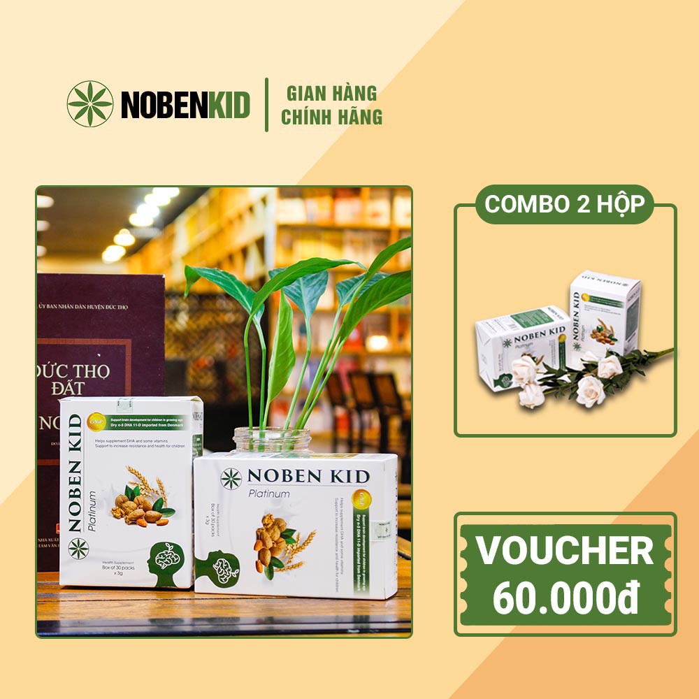 [COMBO TIẾT KIỆM] 2 HỘP Cốm trí não Noben kid, Thực phẩm bố sung phát triển não bộ, ổn đinh tâm lý ở
