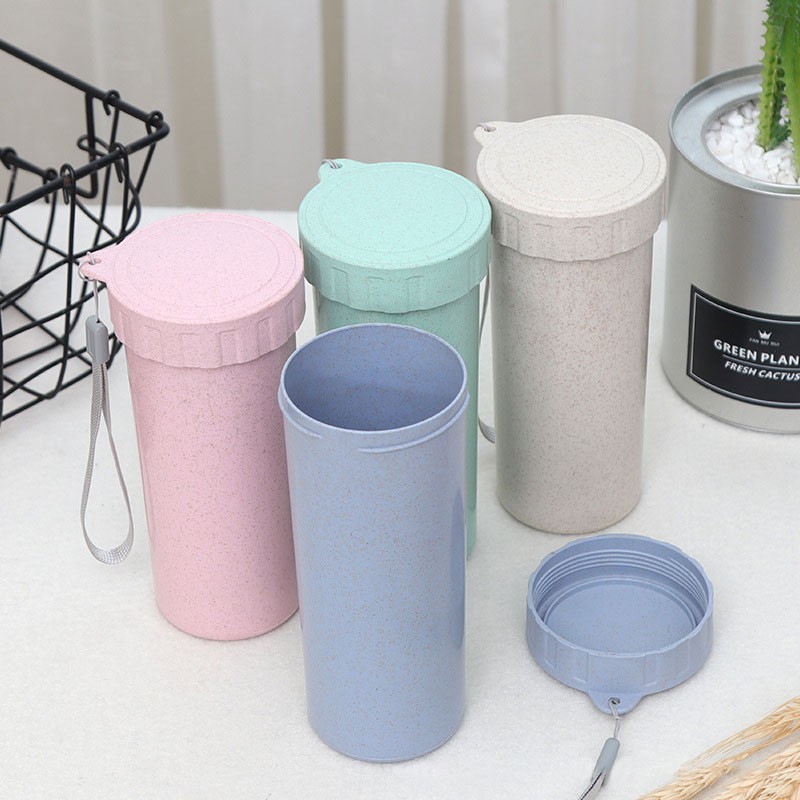 Eco-friendly Biodegradable Reusable Travel Bottles Wheat Straw Fiber Water Bottle Cup