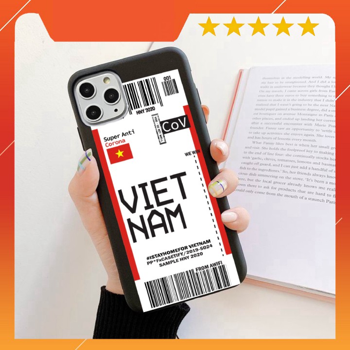 Ốp iphone - Ốp lưng Ticket Vn win trơn 5/5s/6/6s/6plus/6s plus/7/8/7plus/8plus/x/xs/xs max/11/11pro max- Awifi Case A3-2