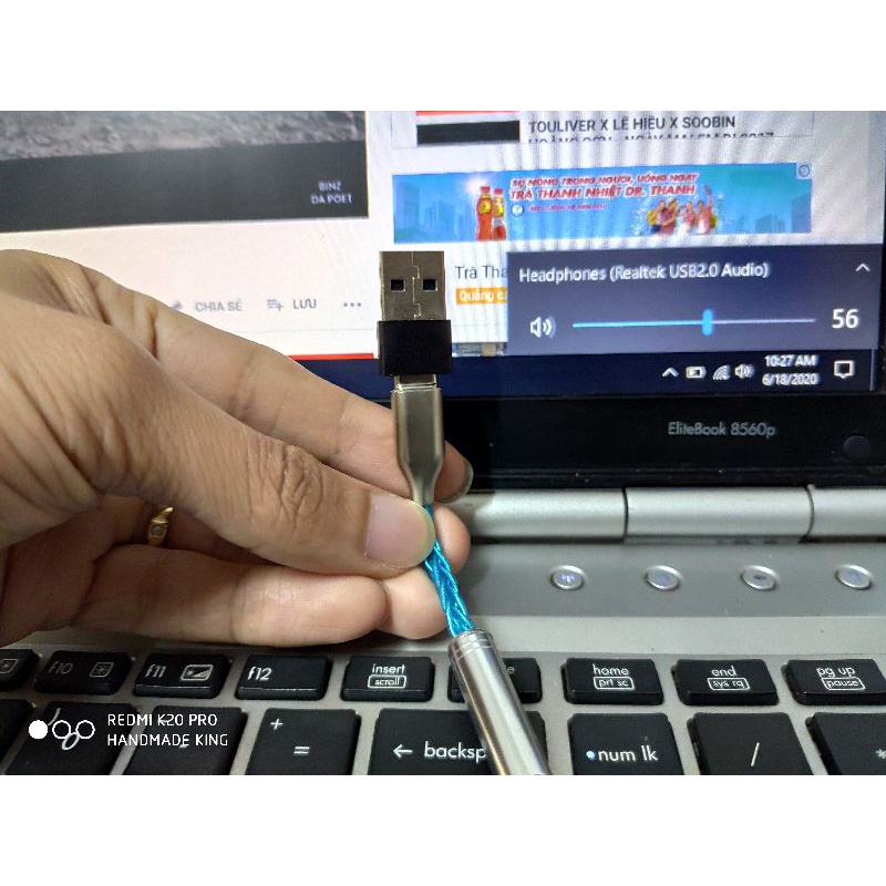 Đầu chuyển USB to Type C - Cắm tai nghe Type C vào máy tính