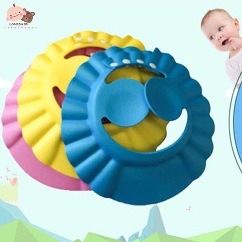 Mũ gội đầu có vành chống nước và bịt tai cho trẻ em
