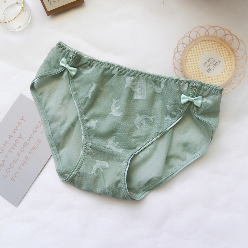 Quần Lót Ren Nữ Họa Tiết Cá Heo Mềm Mịn Thoáng Mát P309