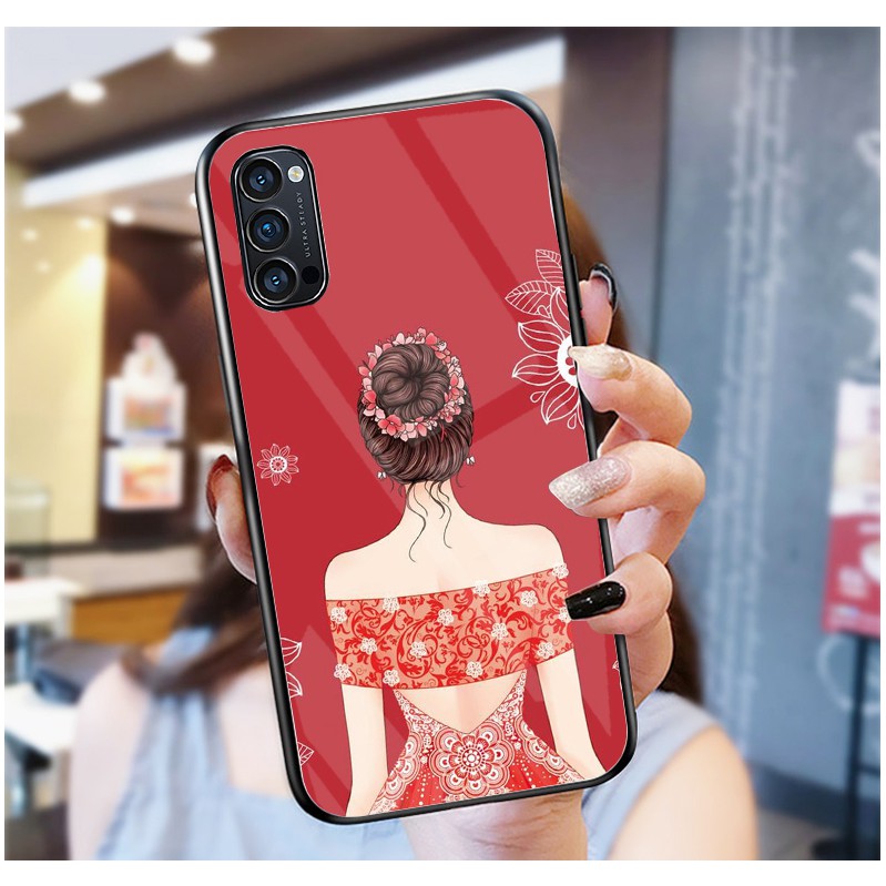 Ốp Lưng OPPO RENO 4, RENO 4 PRO ,RENO 5, RENO 6 5G, RENO 6Z 5G mặt kính cường lực cao cấp