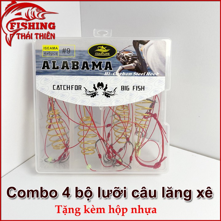 Combo 4 Bộ Lăng Xê Alabama Lưỡi Bén Dây Siêu Bền Dùng Câu Sông Hồ Dịch Vụ Cá Chép, Trắm, Rô Phi