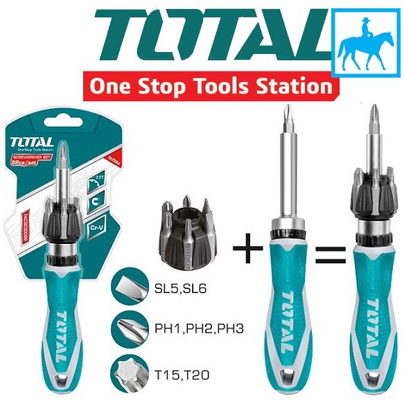 Bộ tuốc nơ vít đa năng 8 chi tiết TOTAL TACSD30086