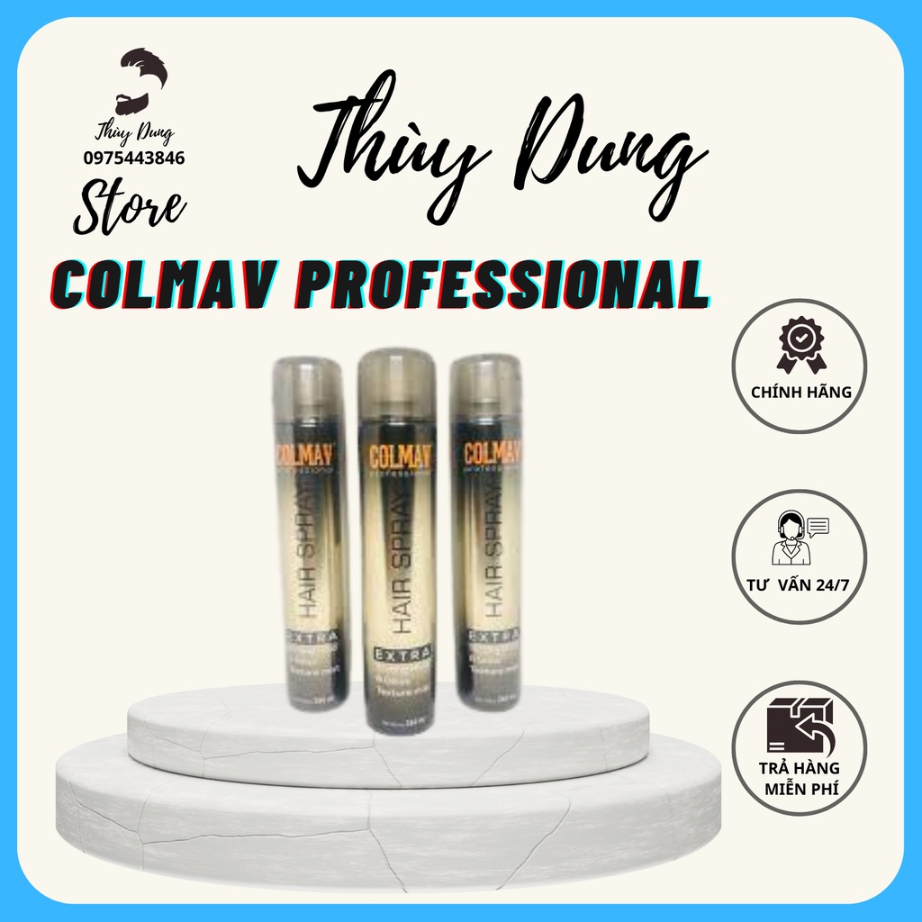 Gôm xịt tóc Colmav Professional 360ml tạo kiểu giữ nếp cho tóc. HÀNG CHÍNH HÃNG