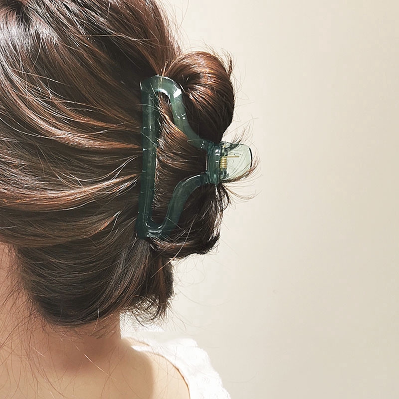 Kẹp tóc càng cua bằng acrylic trong suốt màu thạch phong cách thời trang Hàn Quốc cho nữ