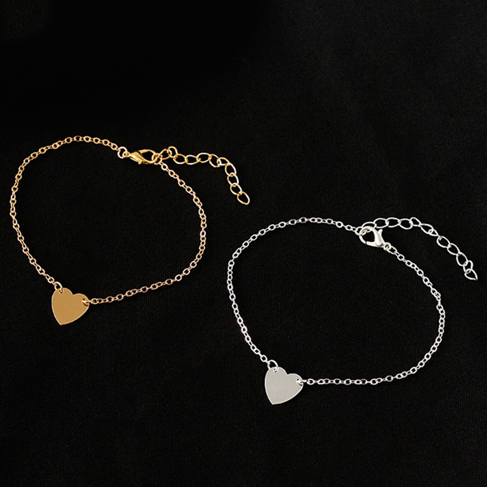 Vòng Tay Mặt Hình Trái Tim Thiết Kế Tối Giản Cho Nữ