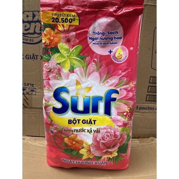 Bột giặt Surf hương Nước xả vải 5.8kg(mầu hồng)