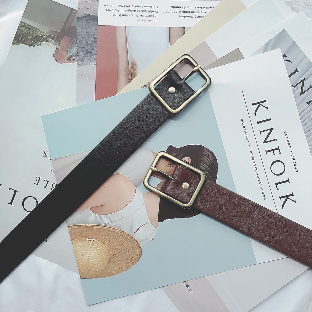 Dây Nịt Khóa Kim Loại Đơn Giản Thời Trang Theo Phong Cách retro Hàn Quốc