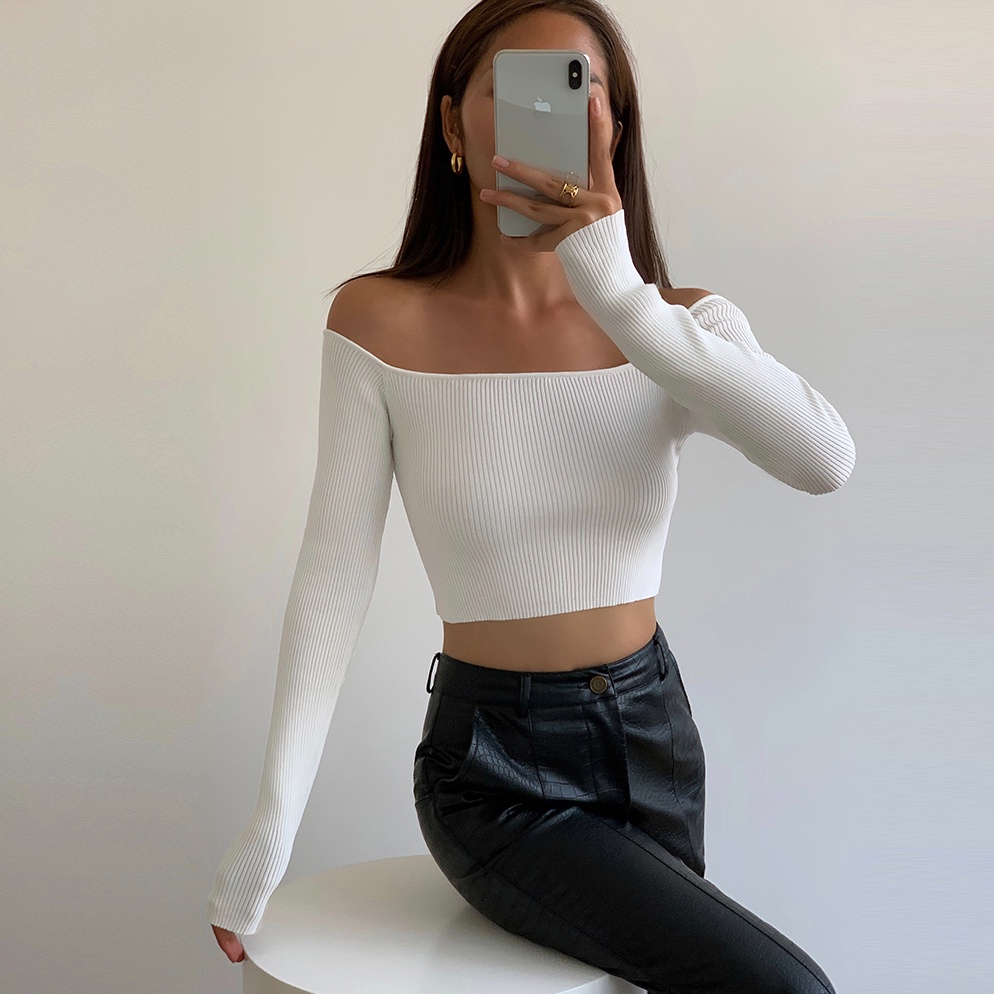 Áo Thun Nữ Dài Tay Croptop Trễ Vai Thun Mềm Mại Cao Cấp Trễ Vai Thời Trang Sugal TOP NU 028