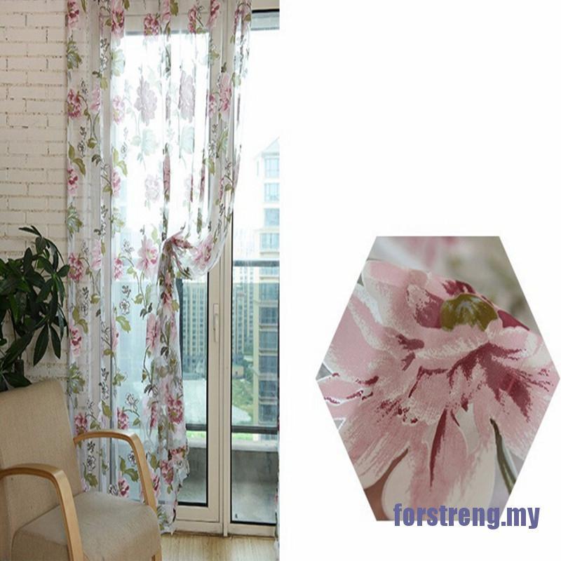 Rèm Cửa Sổ In Hoa Mẫu Đơn 100x200cm