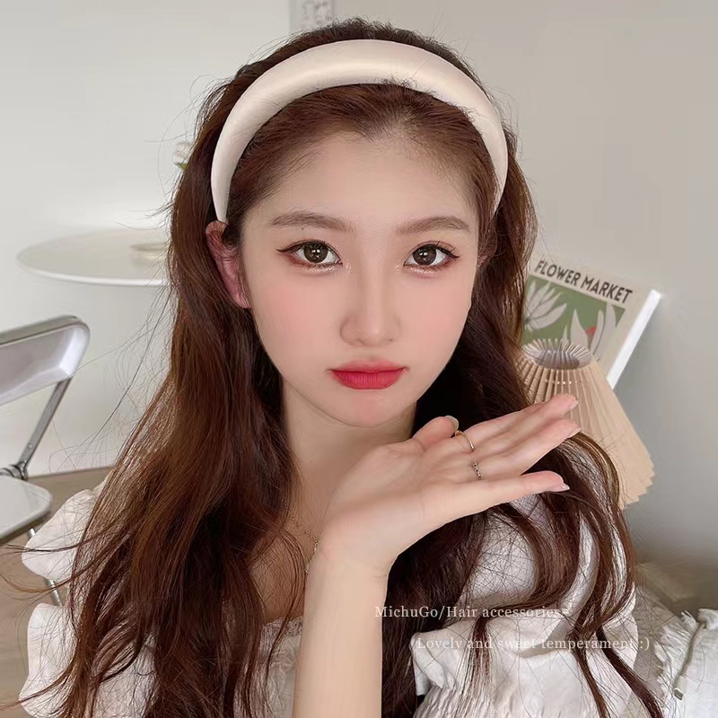 Kẹp Tóc Bản Rộng Bằng Xốp Phong Cách Hàn Quốc Mới Cho Nữ