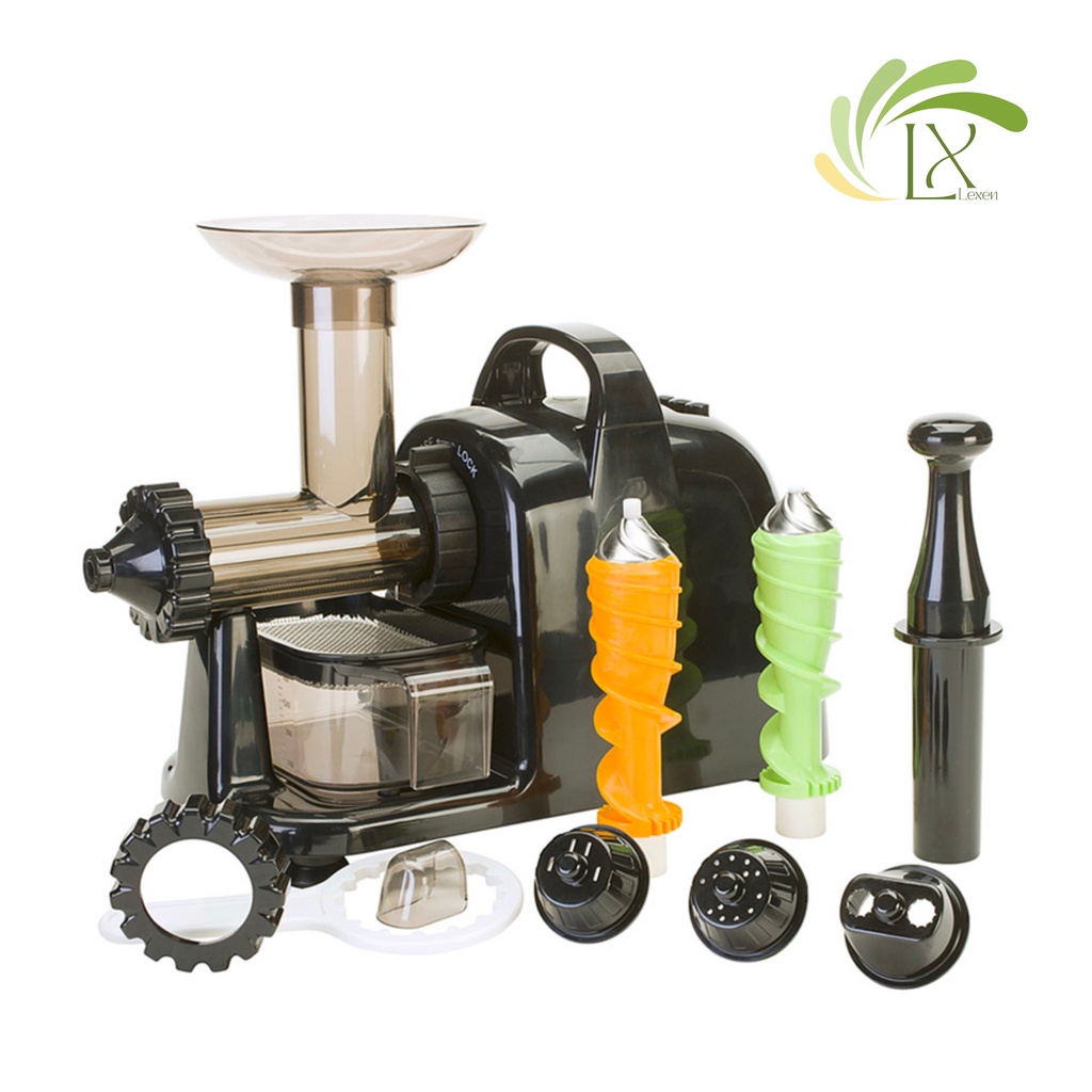 Máy ép chậm Lexen chính hãng - Máy ép cỏ lúa mì và rau củ màu đen