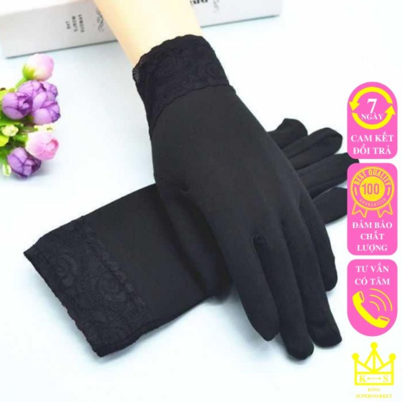Găng tay  bao tay chống nắng cổ Ren, Chống Tia UV, Ngăn Nắng&lt;br&gt;(1 lớp mỏng ) tạo nét quý phái cho nữ