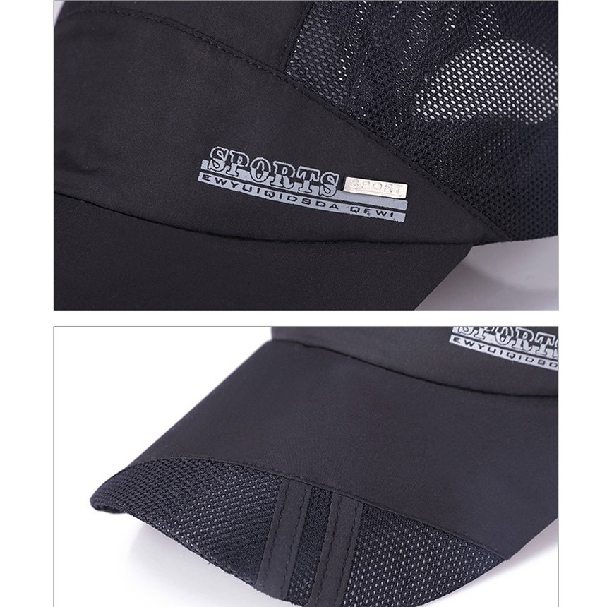 Nón Kết Mũ Lưỡi Trai Nam Nữ Cách Điệu Chất Liệu Vải Polyester Phối Lưới In Chữ Sport