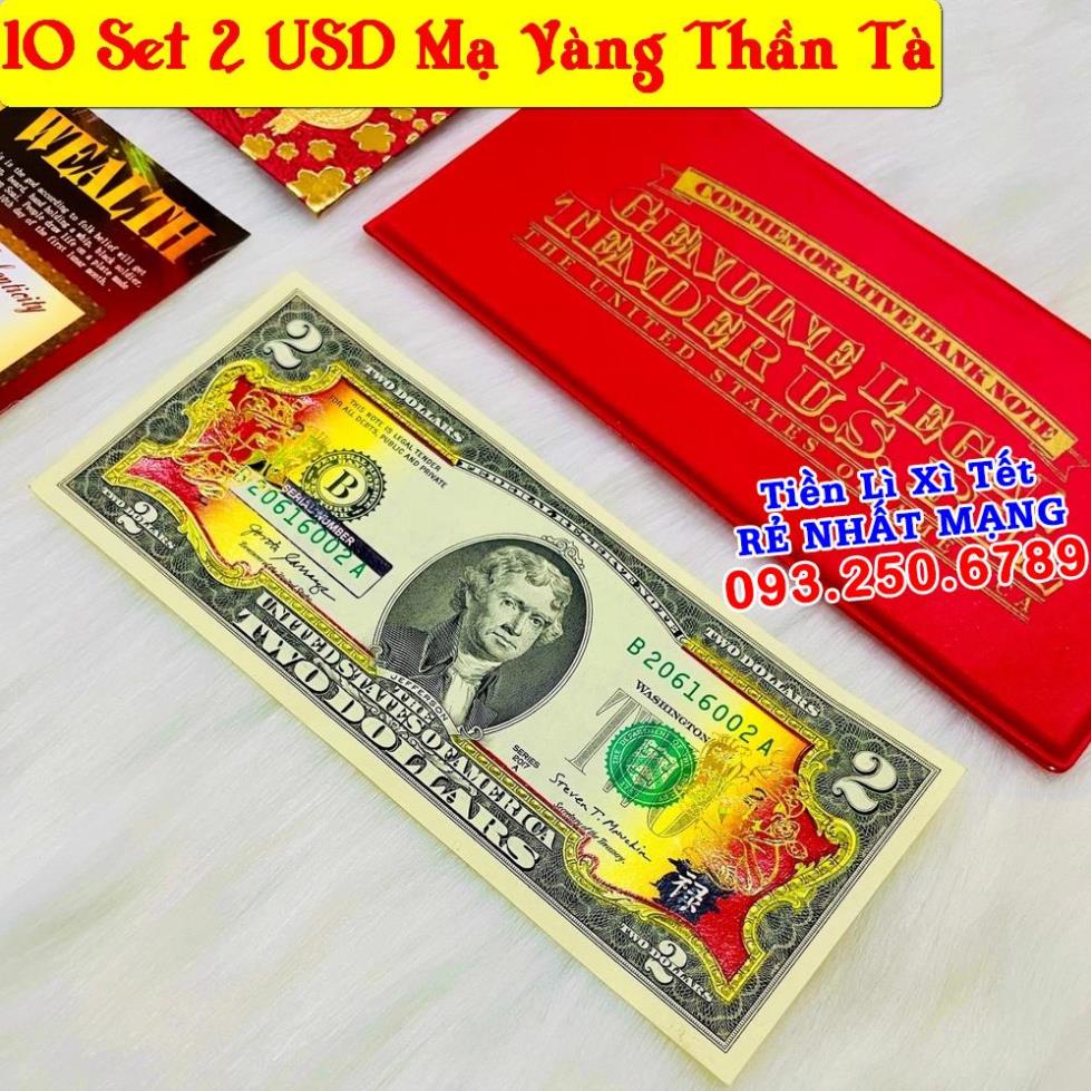 [10 Bộ] Bao Lì Xì Tiền 2 Đô Thần Tài Vàng ngày vía thần tài hút tài lộc - đi cùng bao da đỏ - Quà Tết 2022