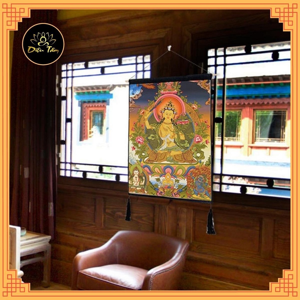 Tranh Phật treo tường thangka Tây Tạng trang trí nhà cửa full phụ kiện