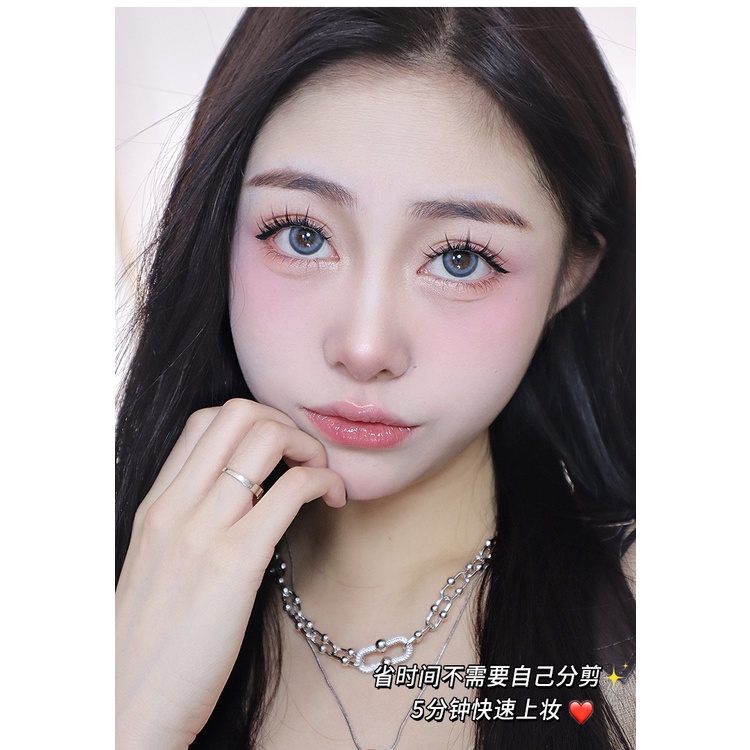 Mengjieshangpin Hộp Lông Mi Giả 8 Hàng Gai Tự Nhiên Phong Cách Nga