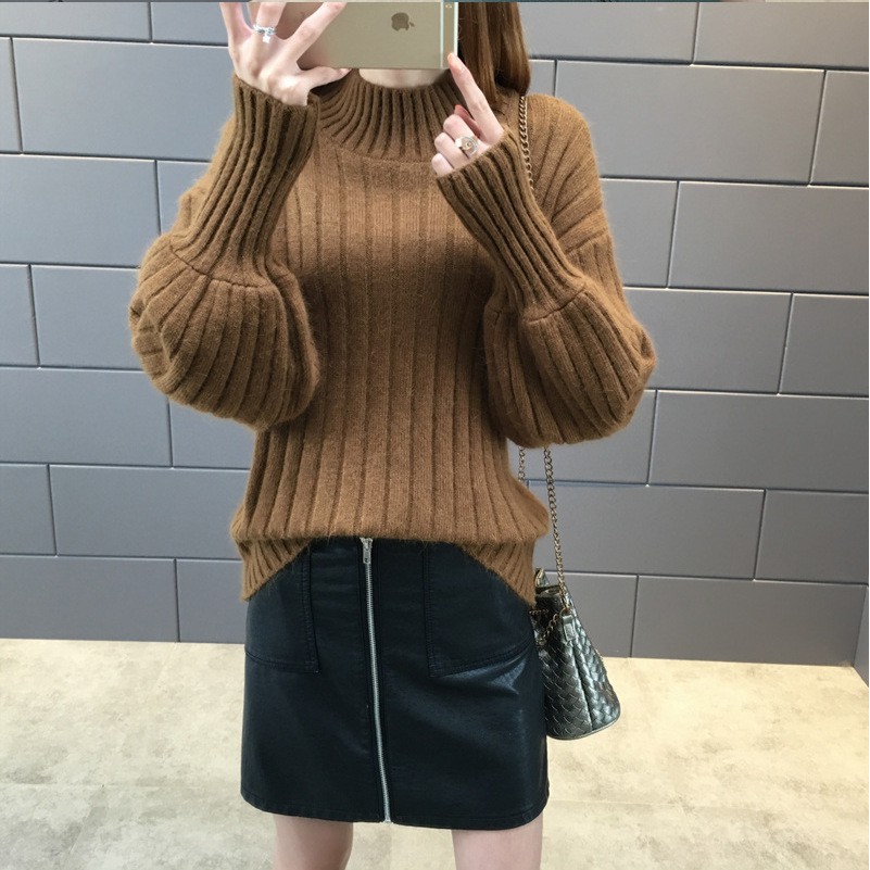 Áo len nữ cổ lọ đẹp tay phồng nhiều màu