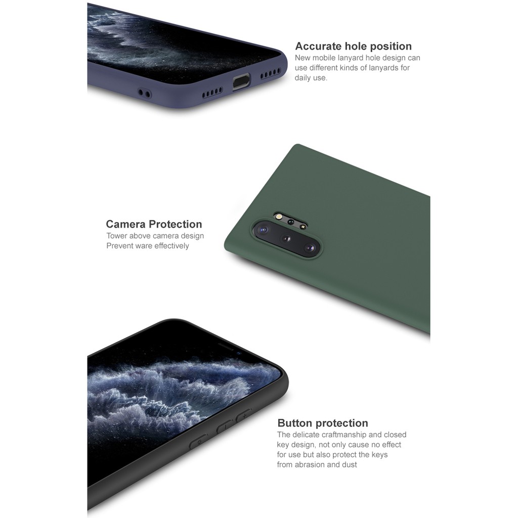 Ốp silicone TPU mềm siêu mỏng bề mặt nhám cho Samsung Galaxy Note 10/Note10 Plus