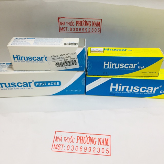 Hirucar gel và Hirucar post acne( gel mờ sẹo,sẹo do mụn)