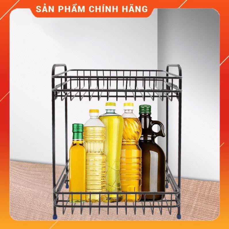 CHÍNH HÃNG -  Kệ inox 2 tầng bọc nhựa để đồ đa năng 2075,kệ 2 tầng để gia vị nhà bếp,để đồ phòng tắm