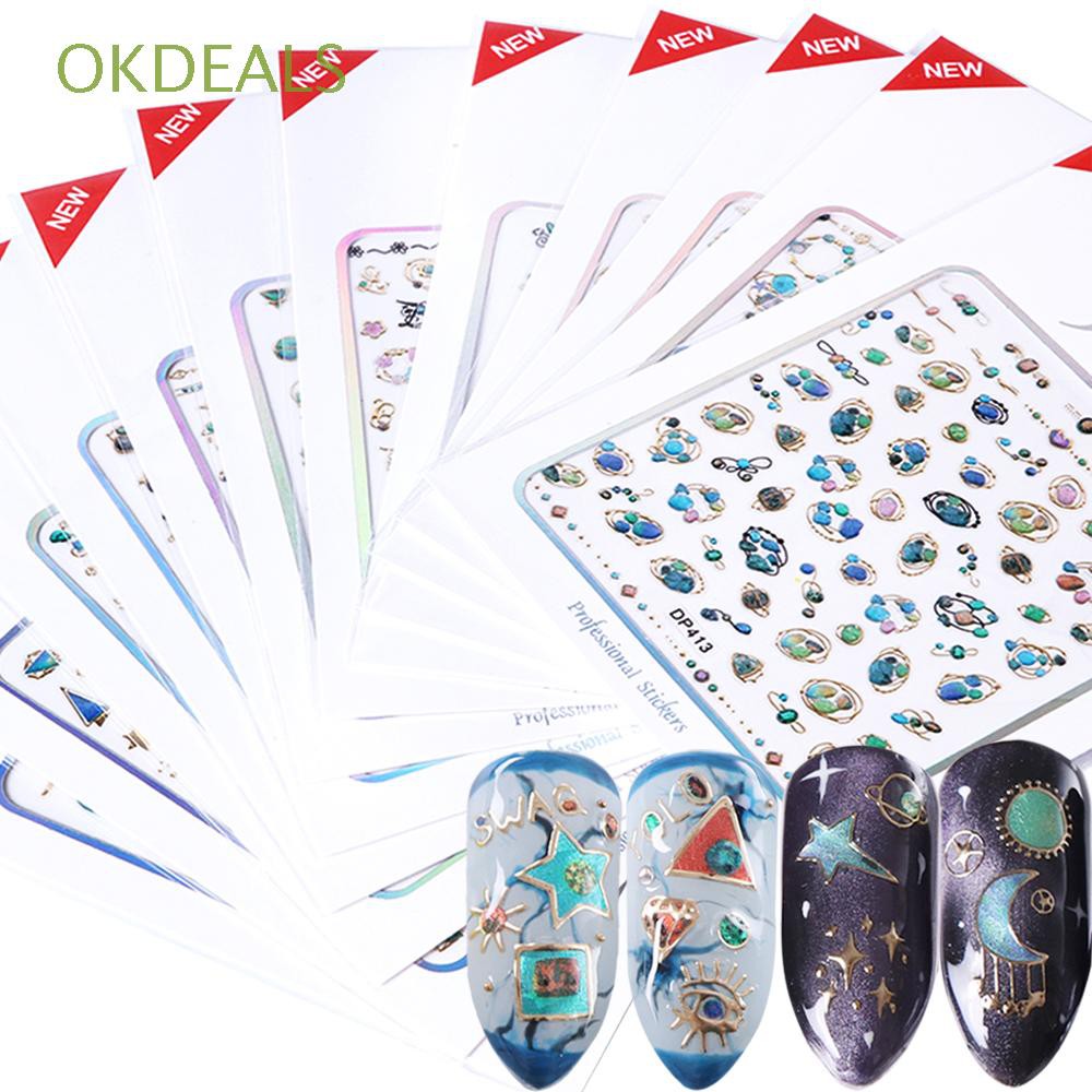 Tấm sticker dán trang trí móng tay 3D nghệ thuật