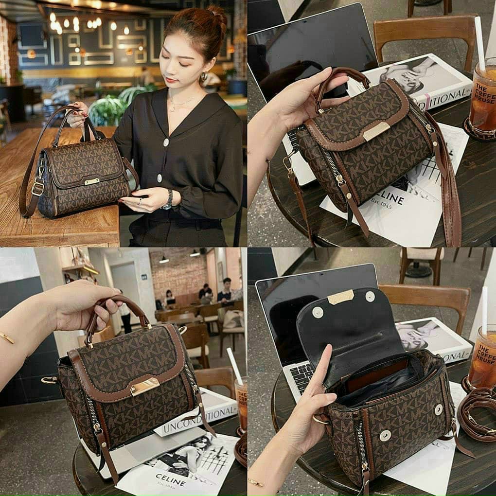 Túi xách nữ nhiều ngăn, túi công sở họa tiết thời trang cá tính kèm dây đeo vai