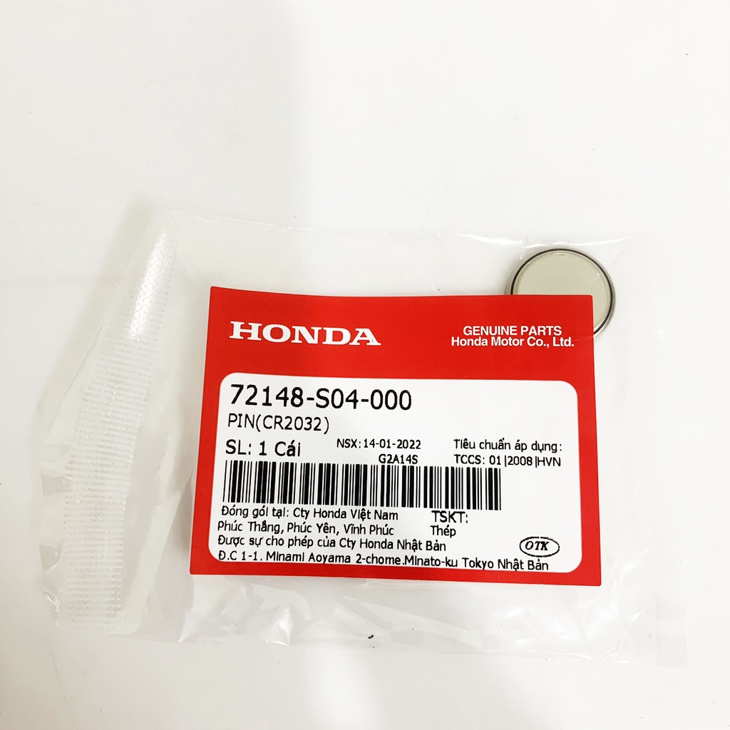 Pin Smartkey Honda Airblade, Vision , SH, SH mode, PCX, Yamaha Honda Chính Hãng Mã CR2032