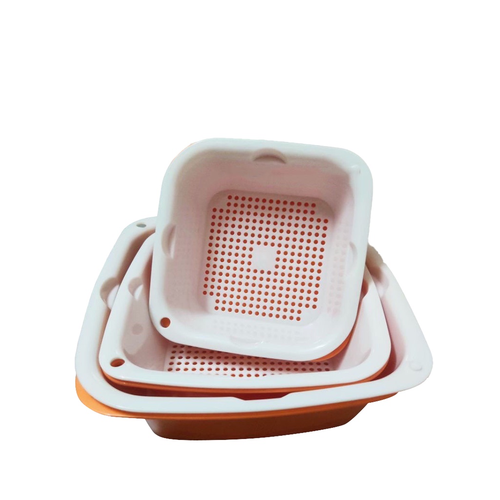 Combo rổ kèm chậu rửa hoa quả, đựng đồ lẩu nướng tiện lợi Xplus84
