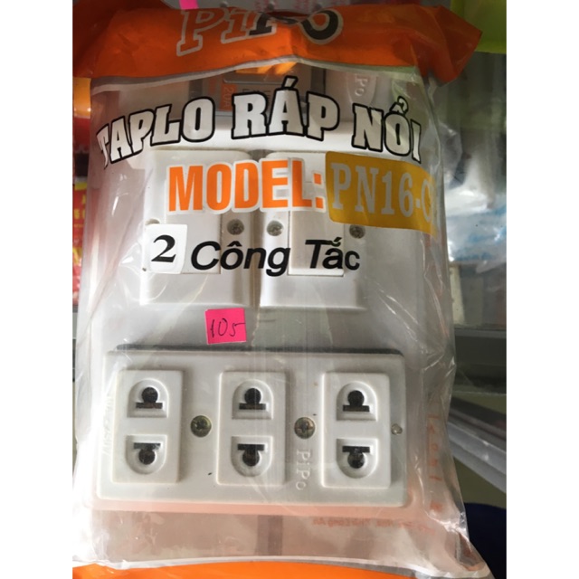 Taplo ráp nổi 2 công tắc cao cấp PiPo