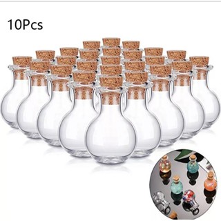 10pcs cái thủy tinh mini làm quà tặng trang trí nhà cửa đựng vật dụng, lọ nút gỗ cao cấp
